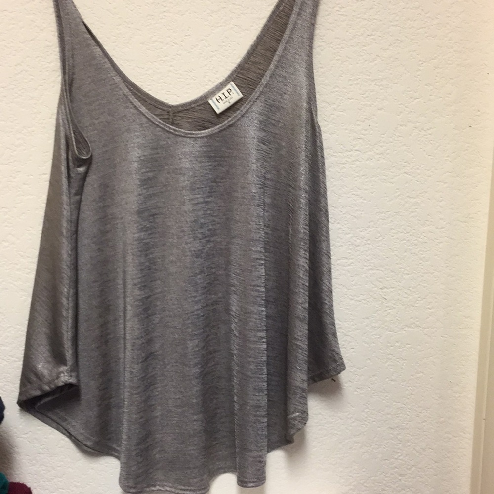 silver tank top